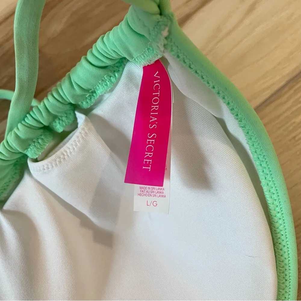 Victoria’s Secret Light Green Bikini Top (SZ L) Floral & Pineapple Bottom(SZ M) - Image 4