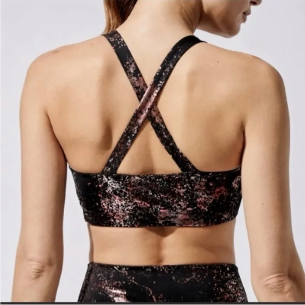 Art Foil Rose Gold Splatter Cross Back Bra sz XS - Image 3