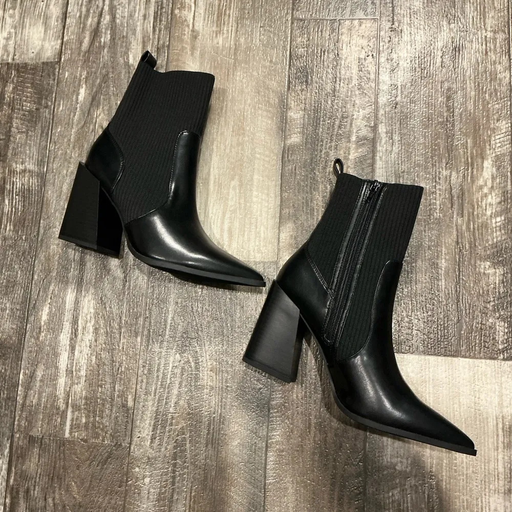 Wild Pair Black Ankle Booties Size 10 - Image 14