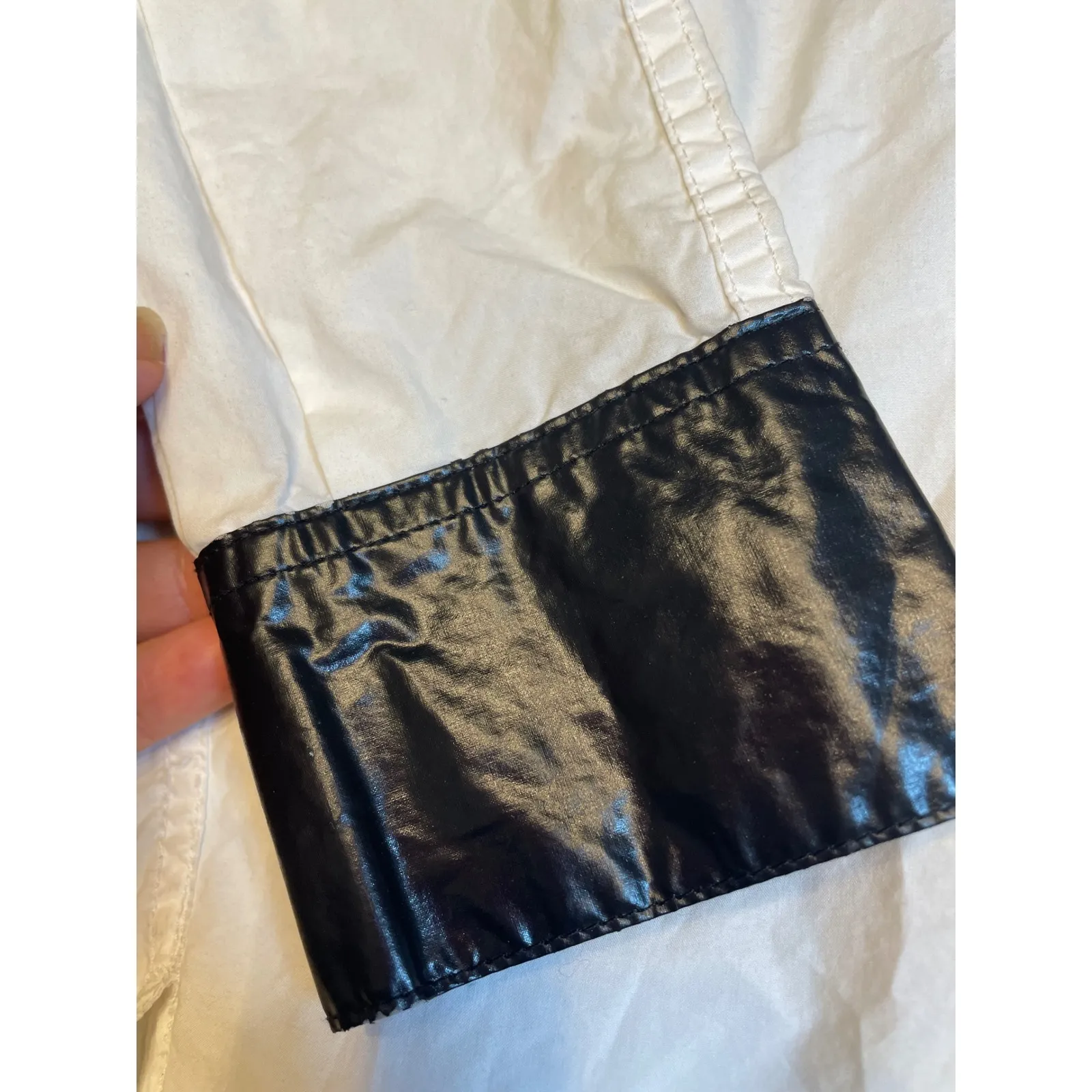 Karl Lagerfeld White Black Patent Tuxedo Shirt Tunic Dress Size M - Image 4