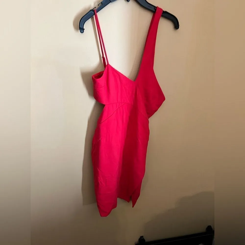 NWT NBD x Naven Chloe Red One Shoulder Mini Dress Small - Image 4