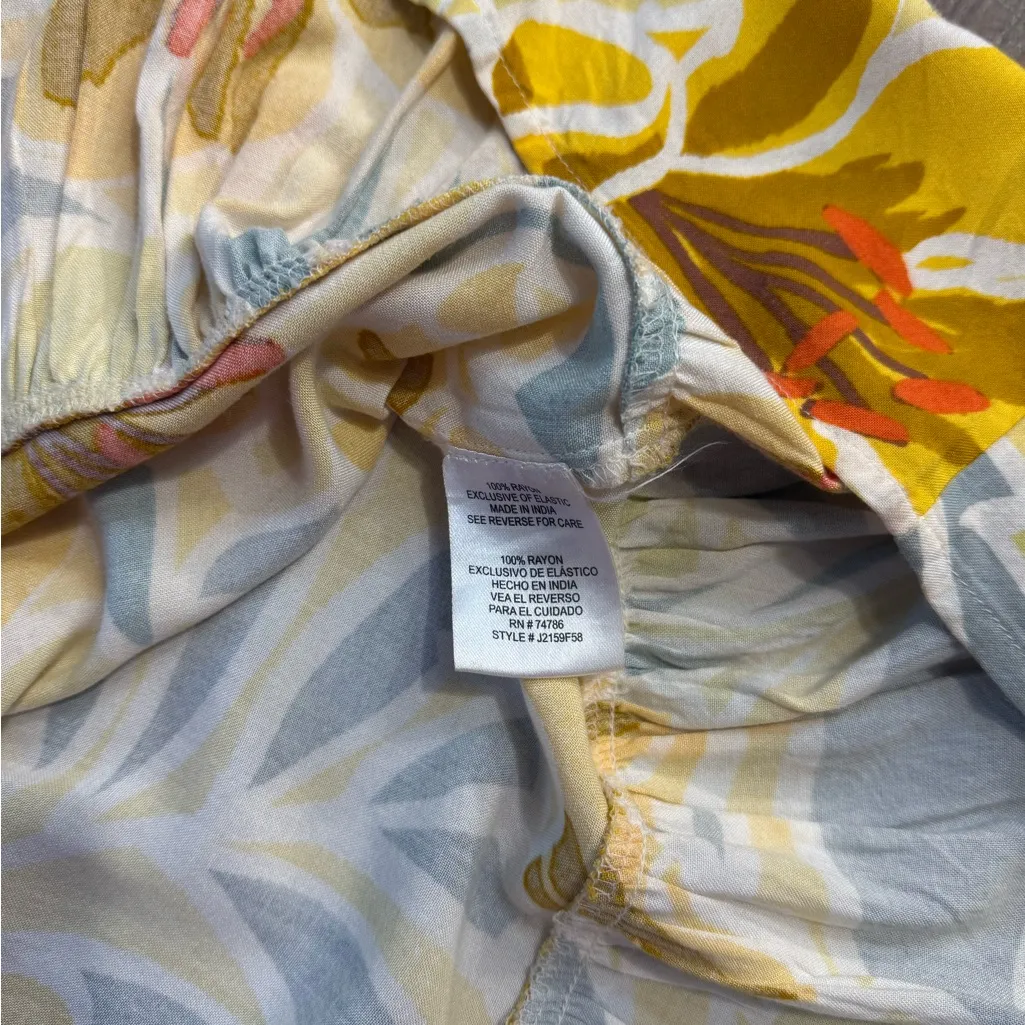 Patrons of Peace Smocked Waist Yelloe Floral Midi Length Dress ~ Size XS 💚🍄 - Image 8