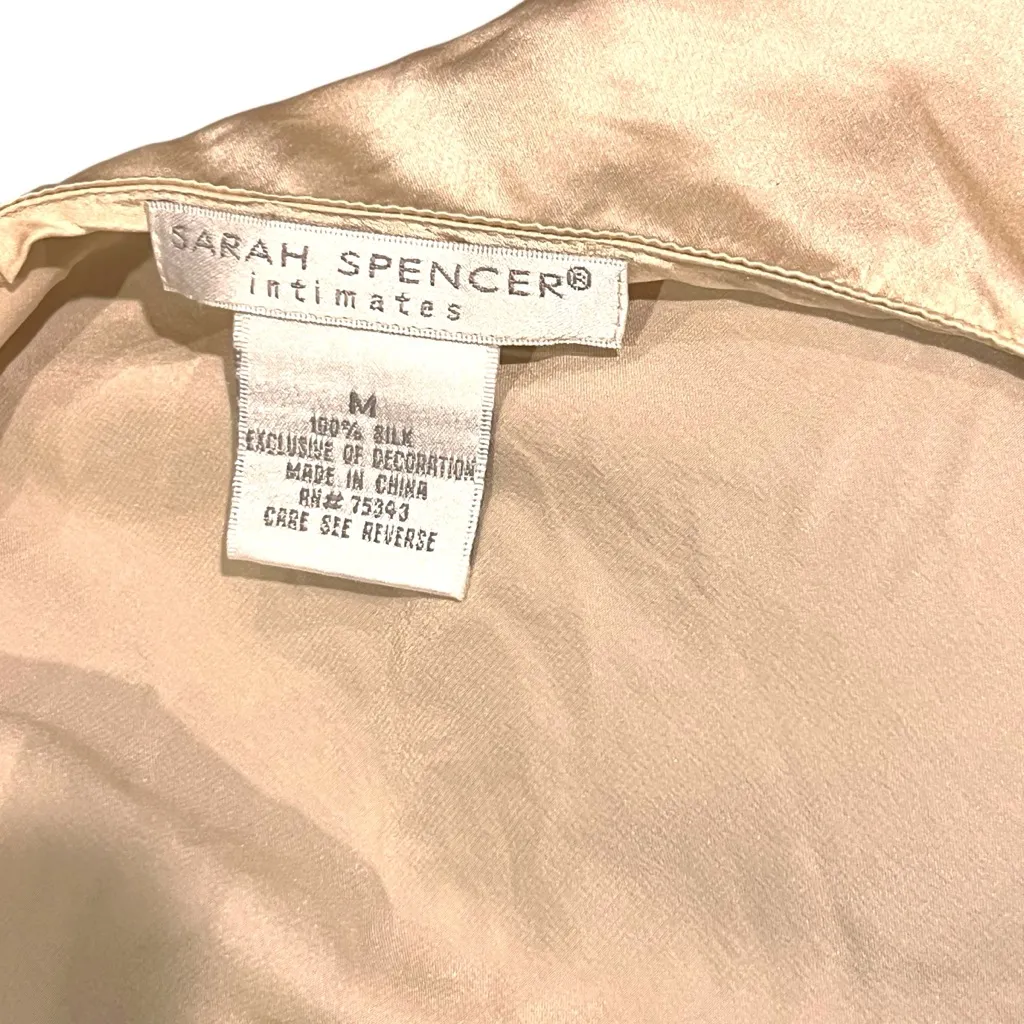 Vtg Y2K 100% Silk Babydoll Slip Dres M Cream Champagne Fairy Coquette Sarah Size M - Image 4