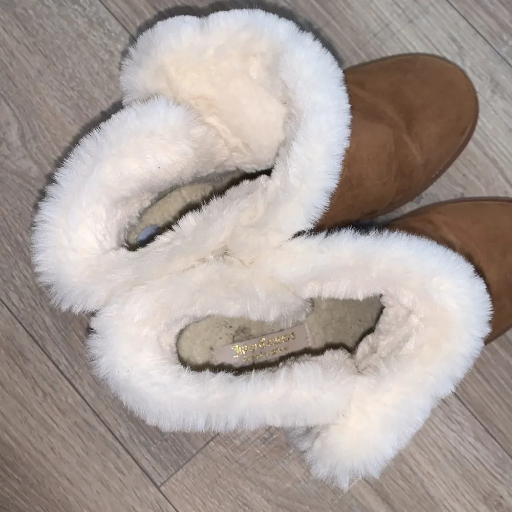 Firecracker Cognac Brown Faux Fur Plush Winter Boots Women 9M - Image 7