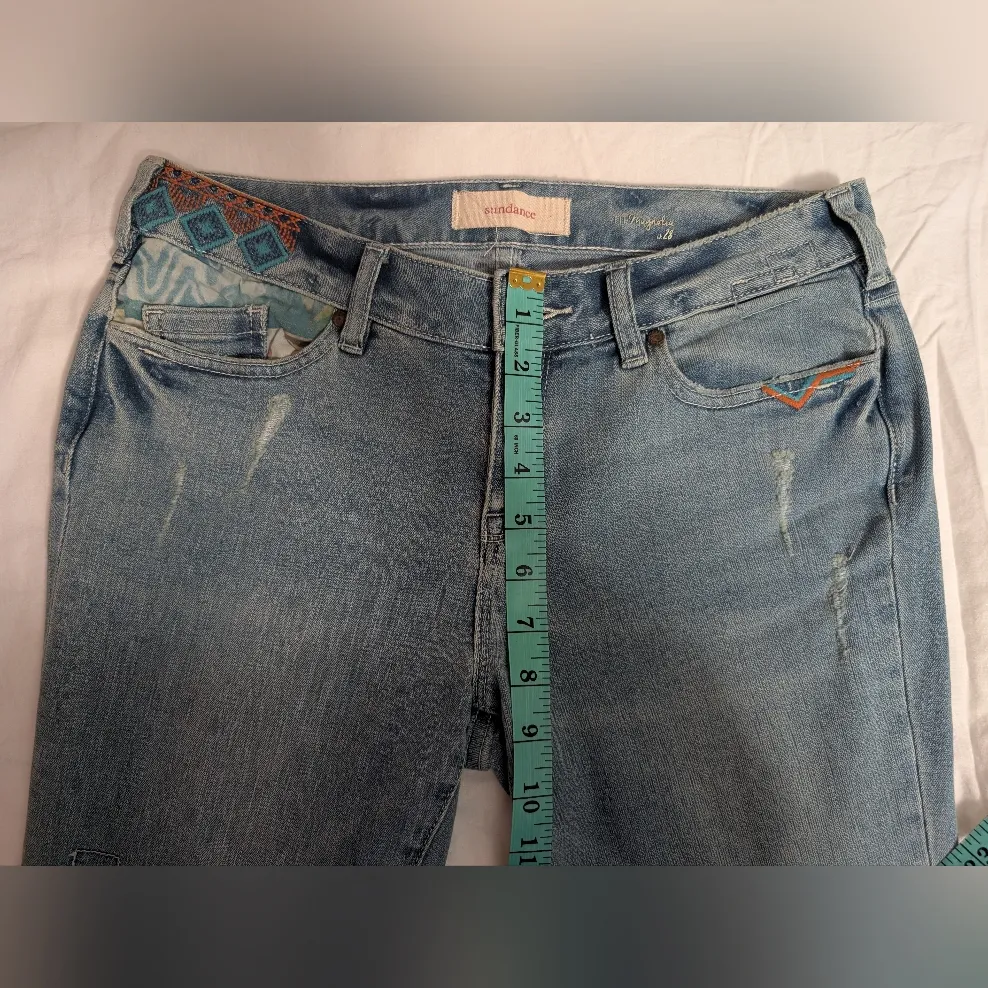 Sundance Magnolia Mid Rise Patchwork Jeans Womens 28 Medium Wash - Image 7