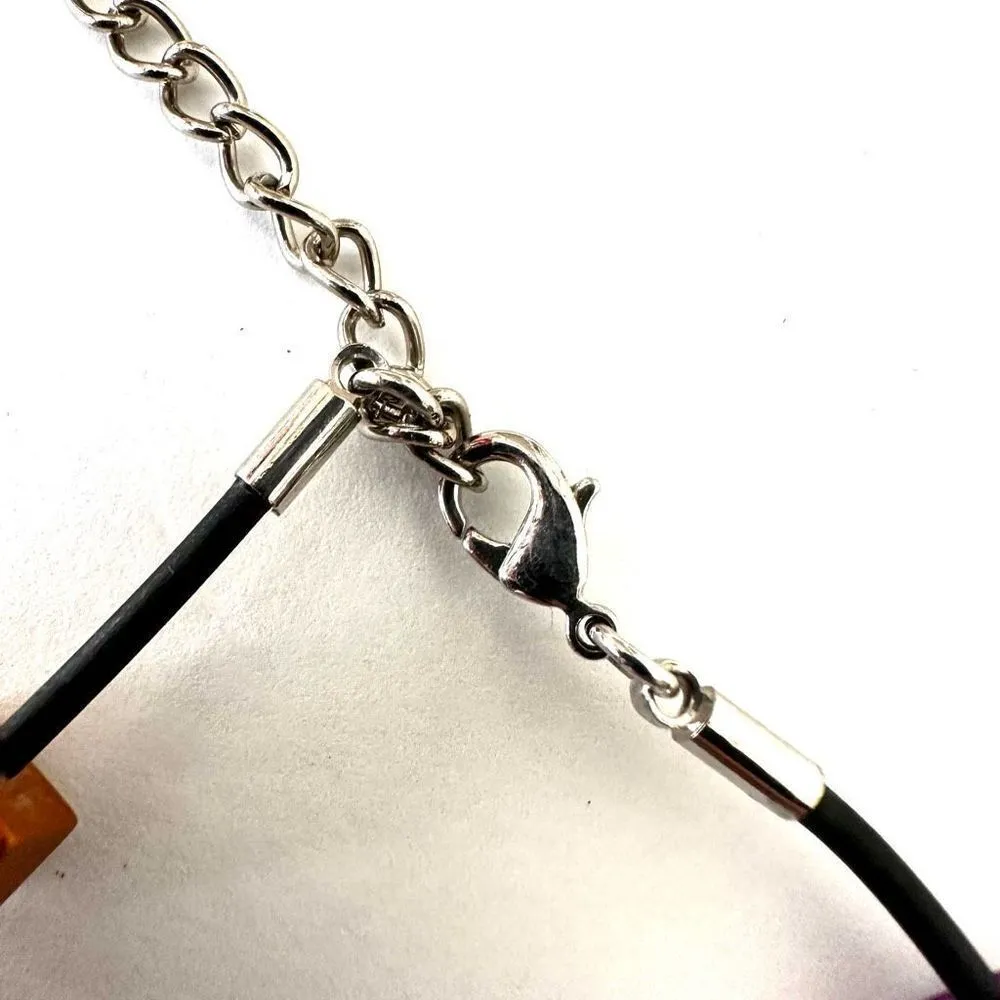 Colorful cubed necklace on cord - Image 8