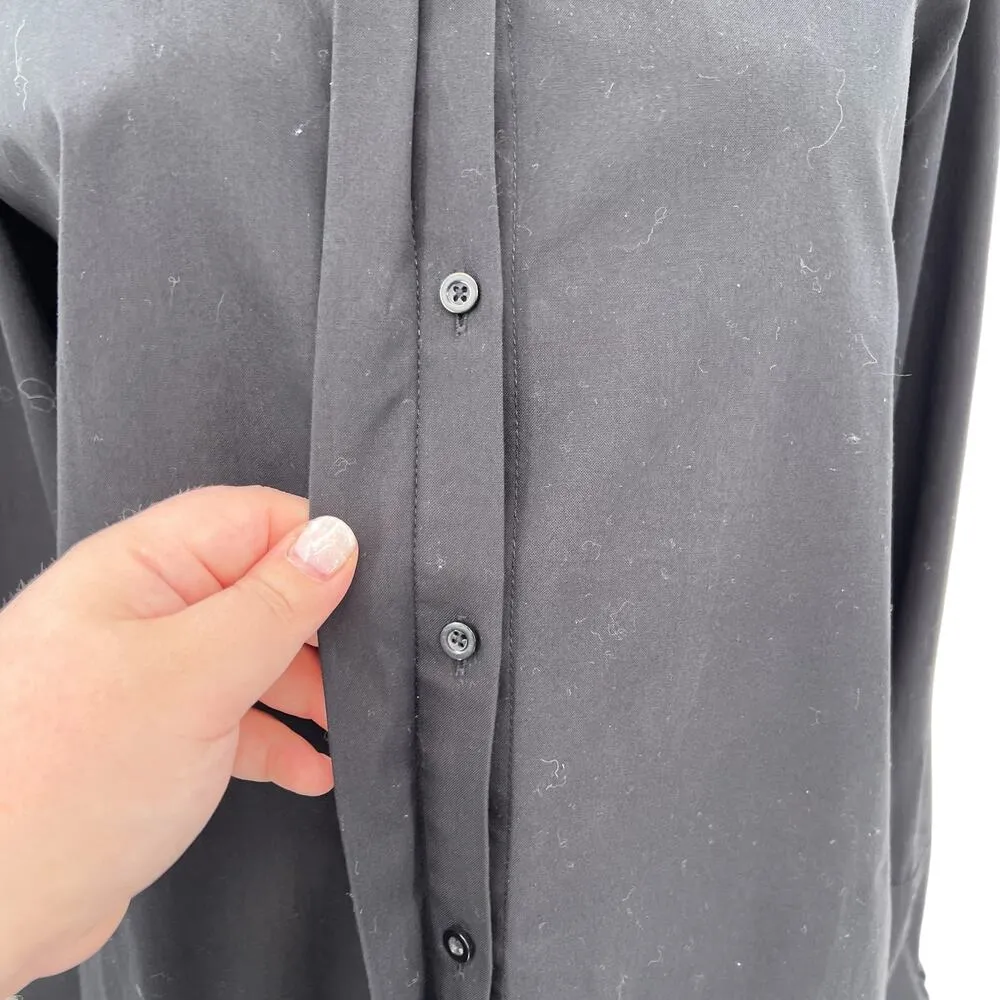 C/MEO Collective Black Long Sleeve Button Down Grommet Tie Sleeve Size Small - Image 4