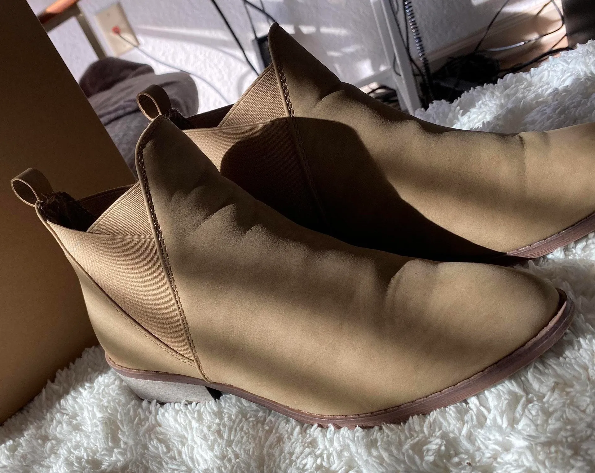 Charlotte Russe Tan Suede Booties - Image 2