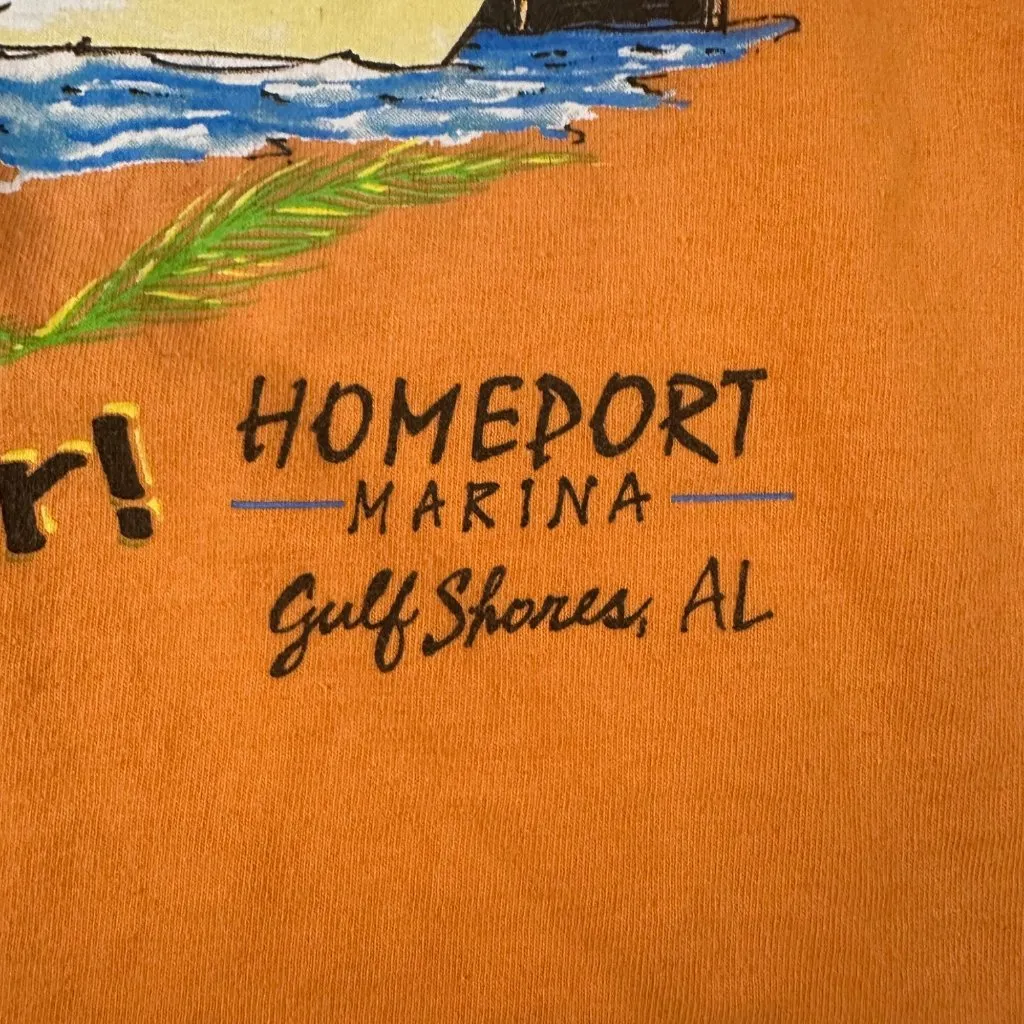 Lulu's Gulf Shores AL Large Gildan Orange Short‎ Sleeve Crew Neck Graphic Tee - Image 11