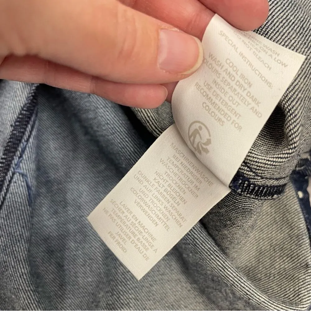 Boden Denim Polka Dot Midi Jean Skirt Womens 4P Blue Modest Pencil Fall Casual - Image 11