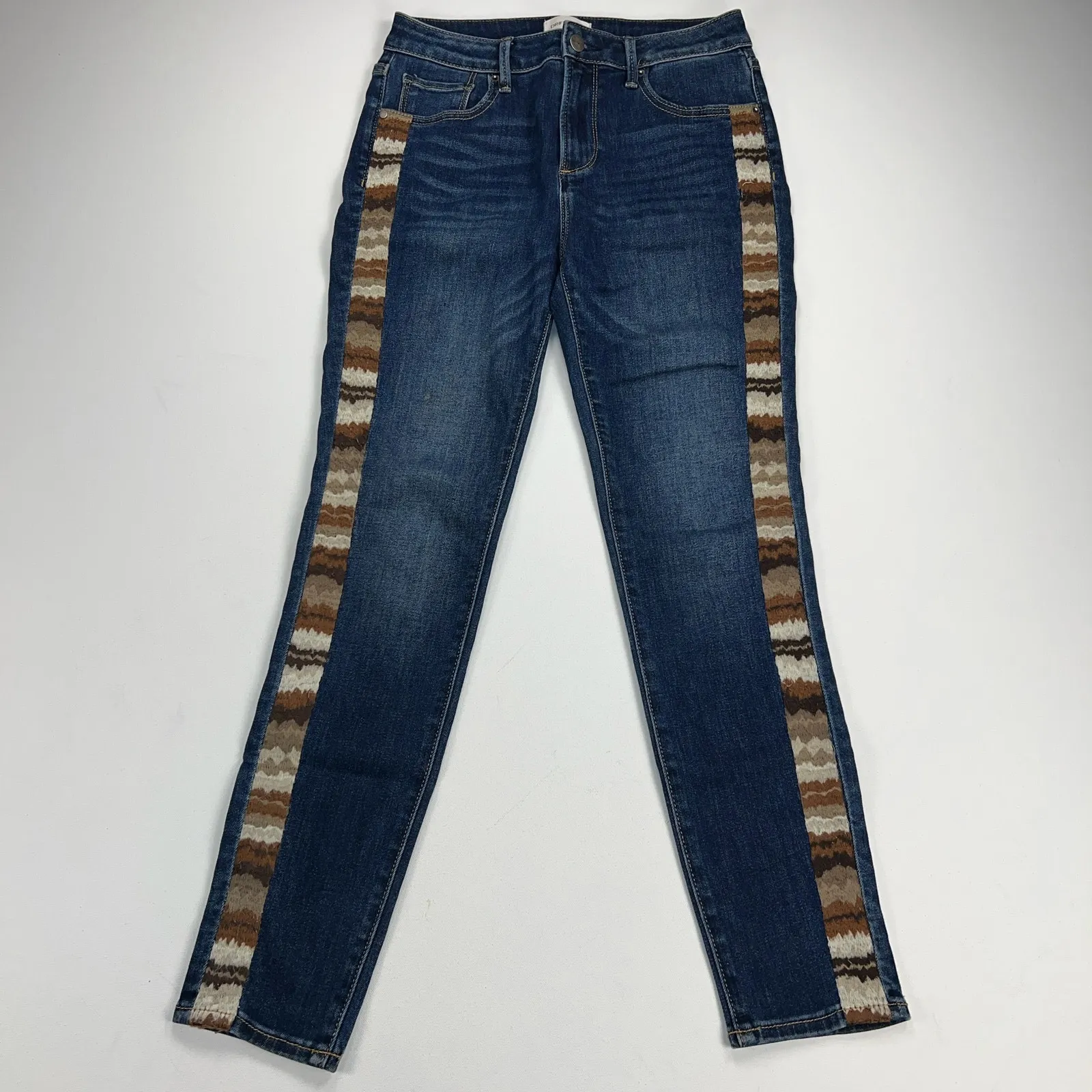 Driftwood Jackie High Rise Jeans Southwest Embroidered Neutral Browns Size 26x28 - Image 6