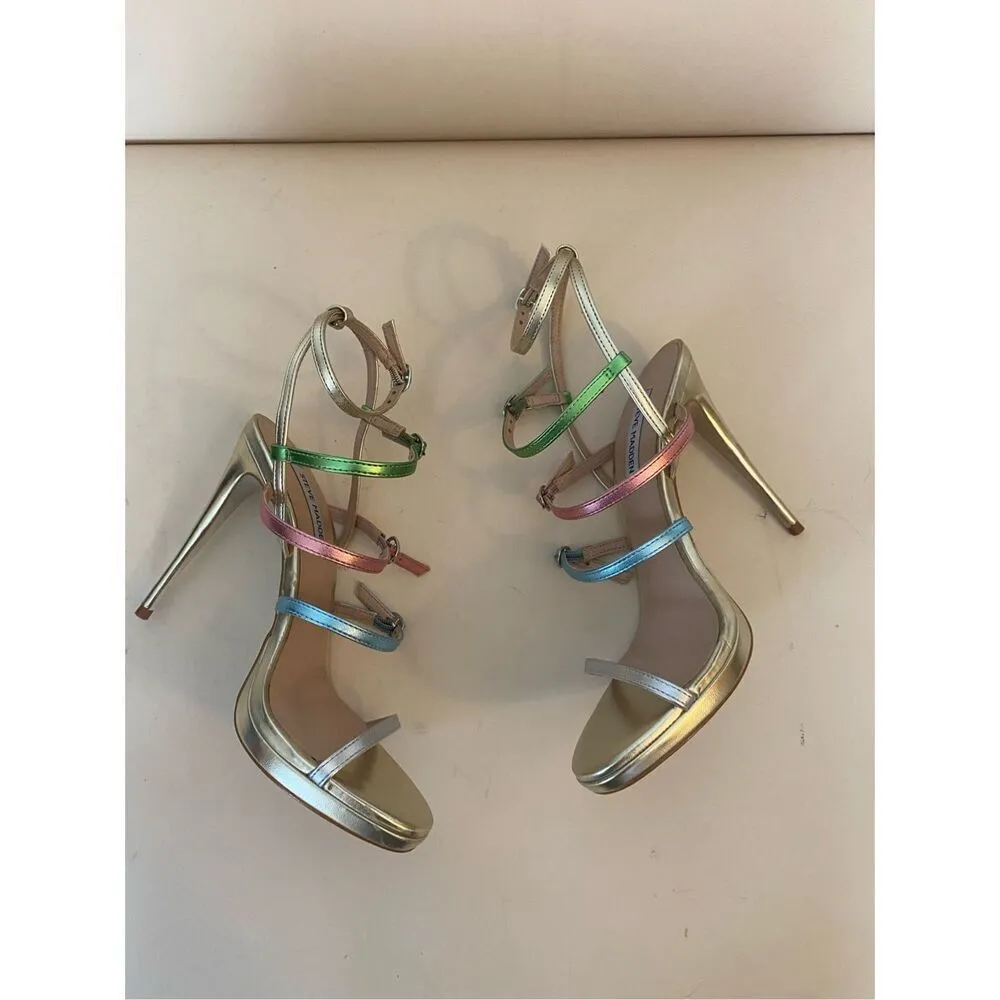 Steve Madden Jubilant Pastel Multicolor Buckle Strap Heels - Image 9