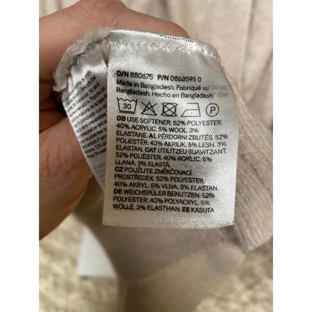 H&M Soft Knit Open Front Cardigan Oatmeal Beige Cozy Minimalist Neutral Scandi - Image 7