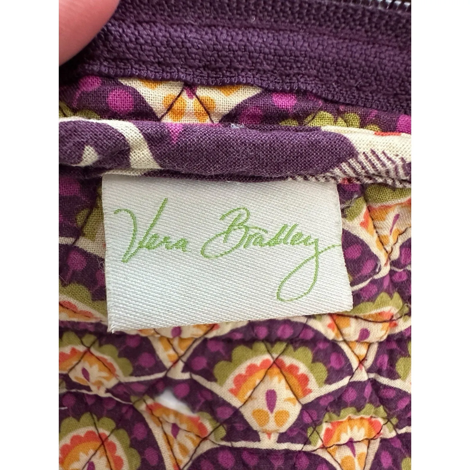 Vera Bradley PLUM CRAZY Backpack Bag Retired Designed Adjustable Straps‎ Purple - Image 13