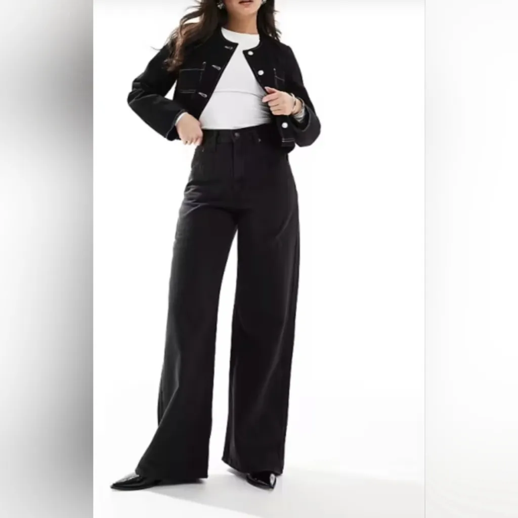 🆕 NWT Levi’s Cinch Baggy High Rise Straight Leg Jeans Wide-Leg Black Sz 25 X 31 - Image 5