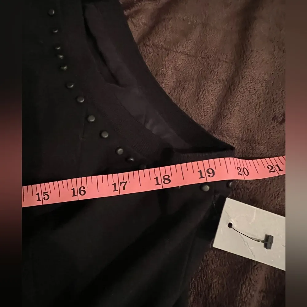 CLASSIQUES ENTIER Nordstrom Black Studded Italian Ponte Knit Skirt Dress 8 NWT - Image 10