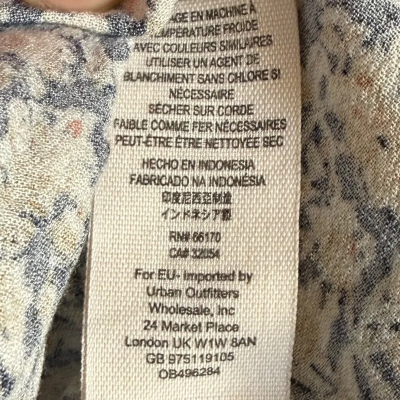 Free People Sz XS Once Upon a Summertime Romper Blue Orange Floral Print Boho - Image 10