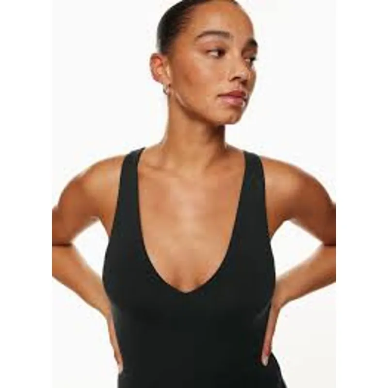 Aritzia BABATON Contour V-Neck Romper Black XS One Piece YOGA FITNESS LOUNGEWEAR - Image 3