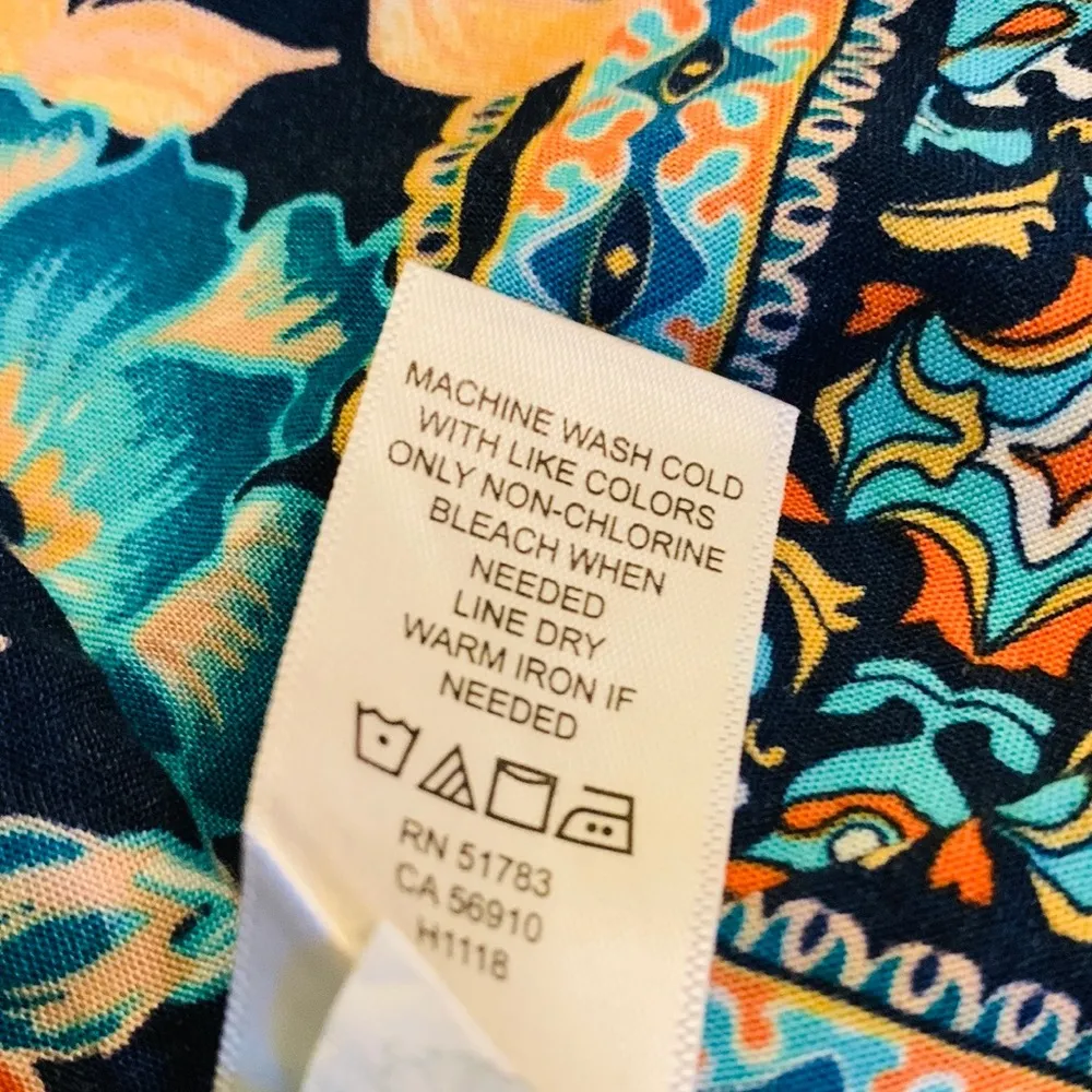 Maurice’s blue-green floral & geometric print sleeveless shift dress. EUC - Image 7