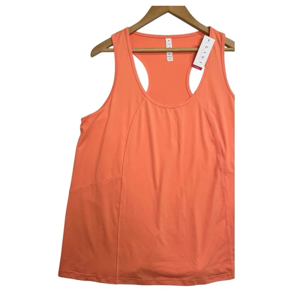 New Livi Lane Bryant Tank Top Womens 18 20 Orange Racerback Wicking Workout Yoga - Image 3