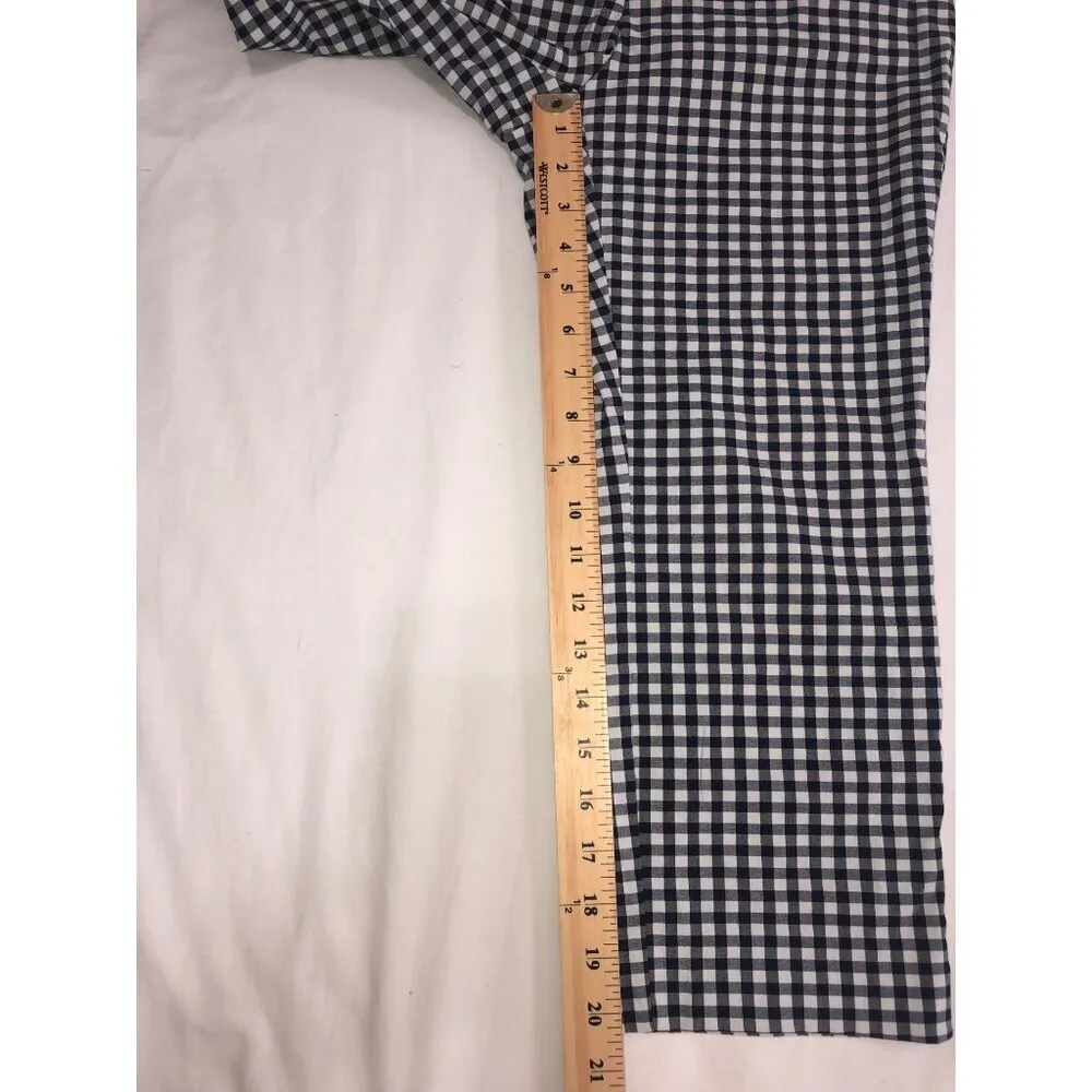 Pants Petite Size 4P Charter Club Cropped Stretch Checkered Gingham Navy Stretch - Image 5