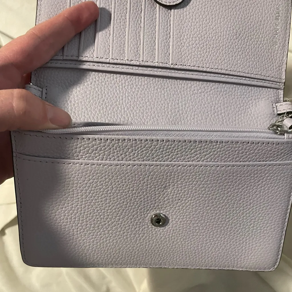 Michael Kors Lavender Crossbody Bag and Wallet Set Pebbled Leather Lilac MK NWT - Image 8