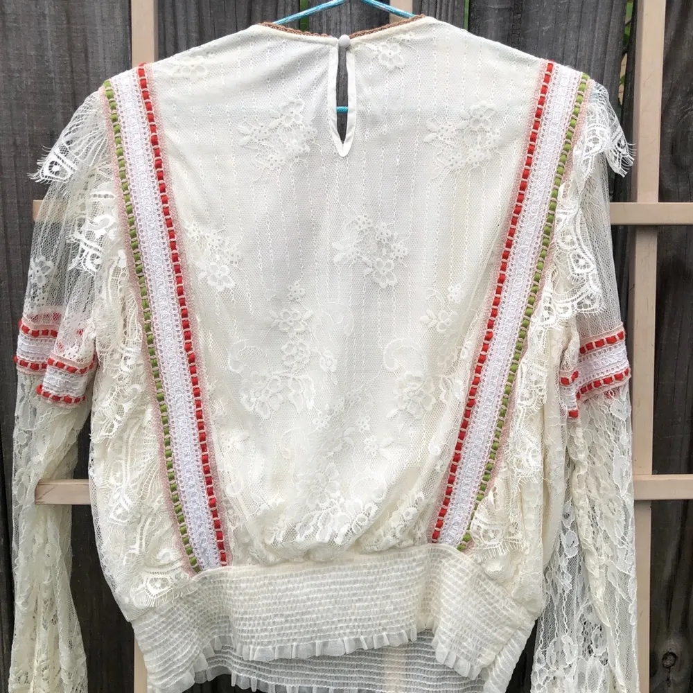 Anthropologie Bl-nk London Tali Embroidered Lace Top XS - Image 16