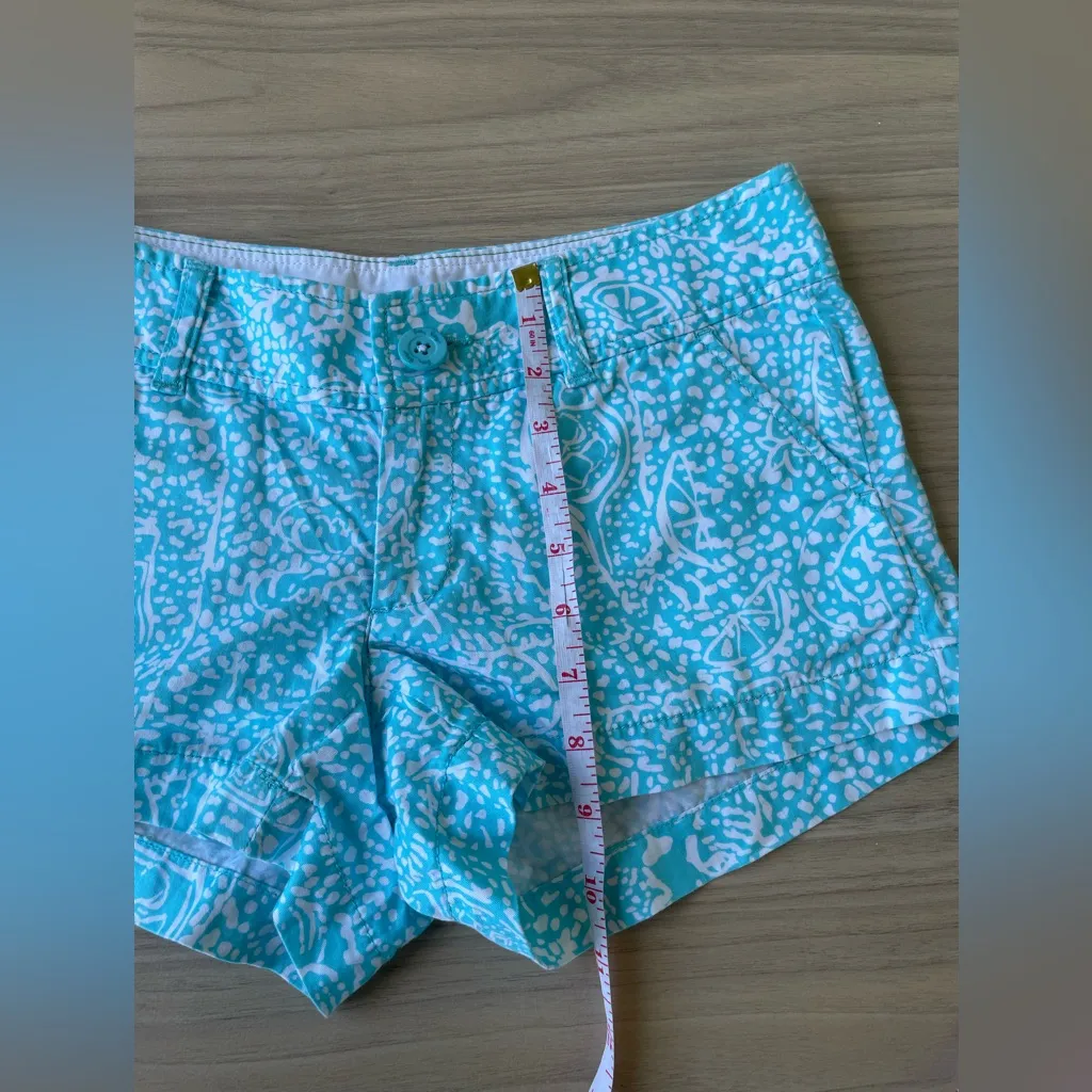 Lilly Pulitzer Aqua Patterned Jean Shorts - Image 7