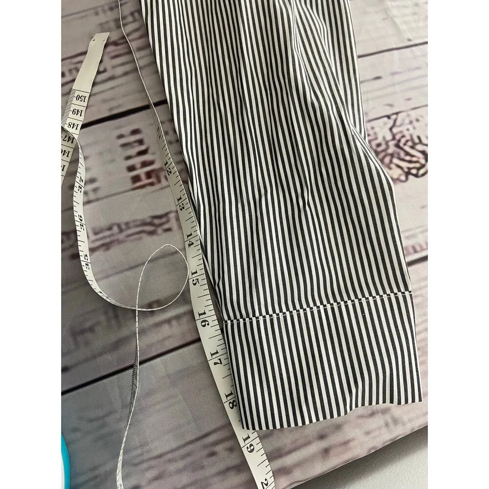 Aisew Button Front Shirt Womens L Pin Striped Long Sleeve Collared NEW Gray Size L - Image 8