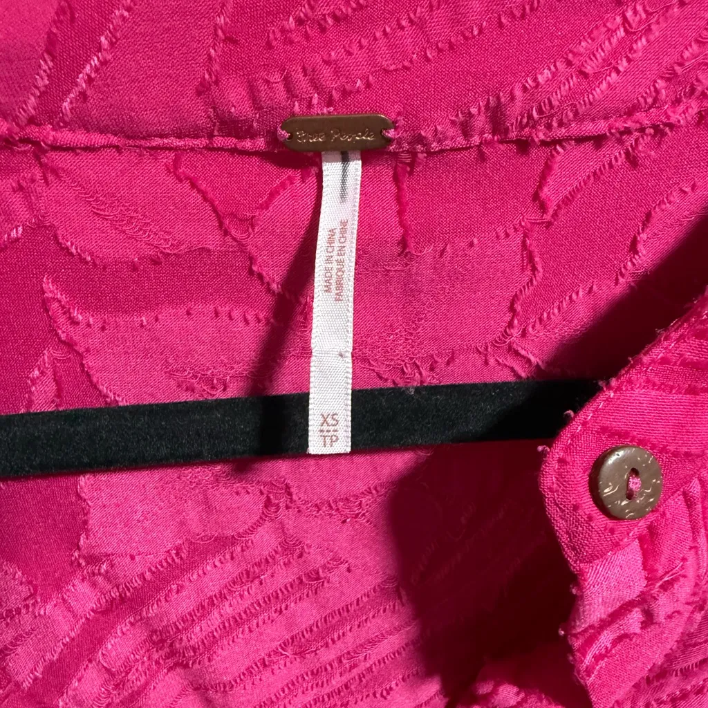 Free people Women's Pink Button-Up Top - Image 3