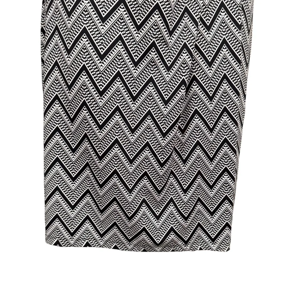 Talbots NWT Black White Chevron Print Wrap Dress XL Nylon Spandex - Image 4