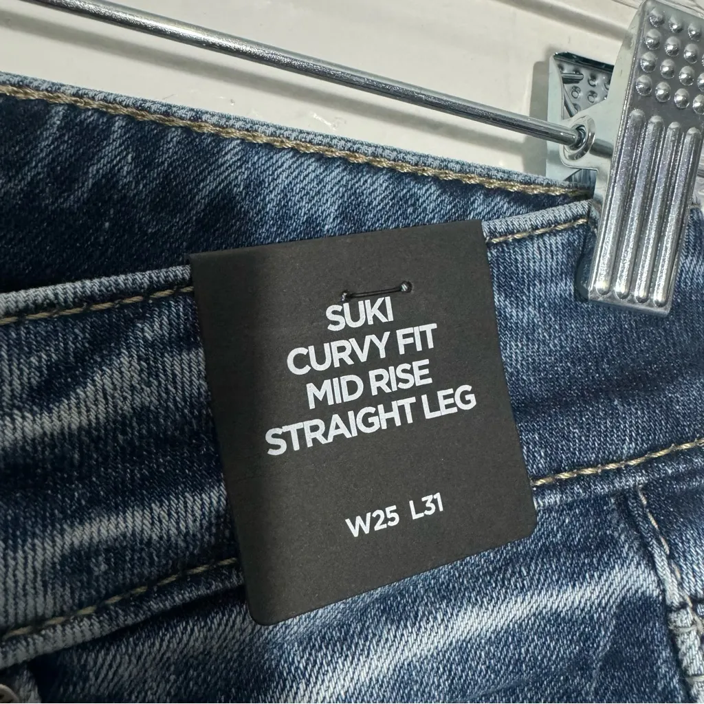 NWT Buckle Silver Jeans Curvy Suki Mid‎ Rise Straight Leg Jeans Indigo Size 25 - Image 8