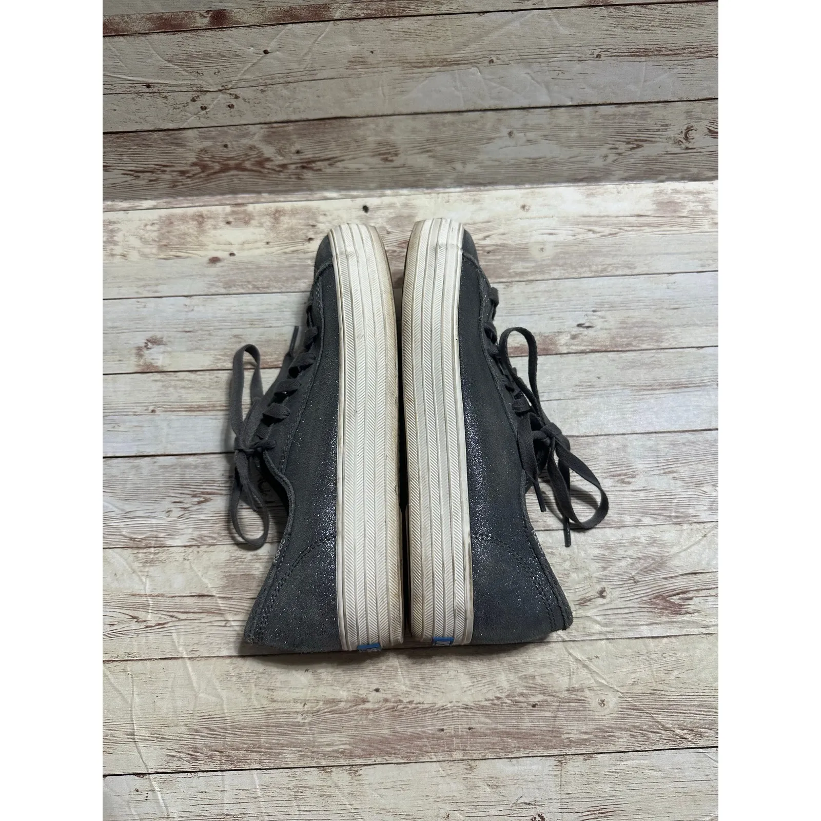 Keds Lace-Up Sparkle Sneakers Women's Size 7.5 Gray Blingy Tennis Shoes - Image 7