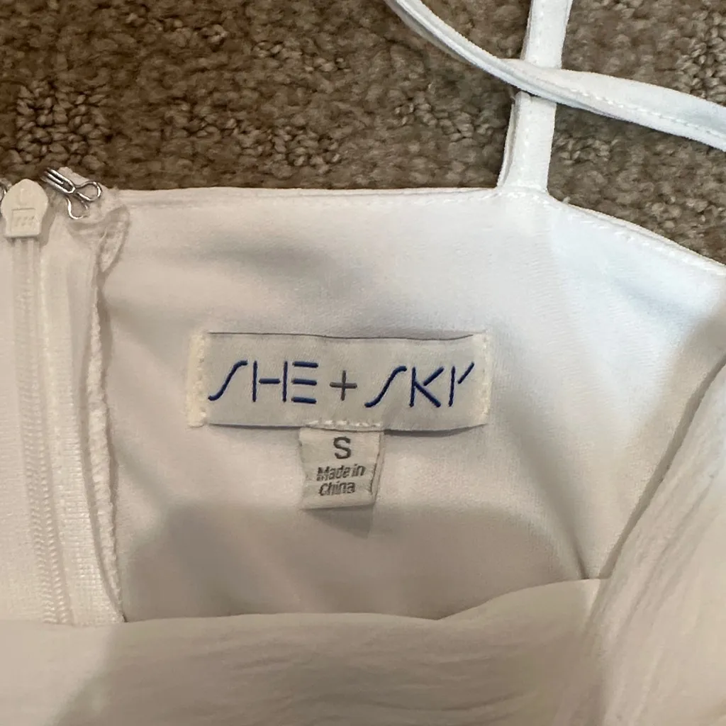 She + Sky Elegant White Dress - Image 2