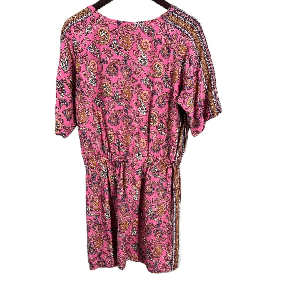 Scotch And Soda Dress Pink Paisley Downtown Surf Lightweight Summer Size 2 - Image 3