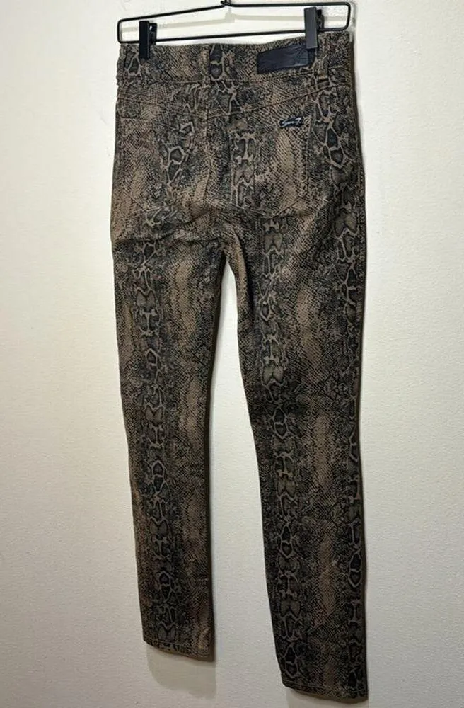 Seven7 Brown Snakeprint Skinny Stretch Jeans Size 4 - Image 6