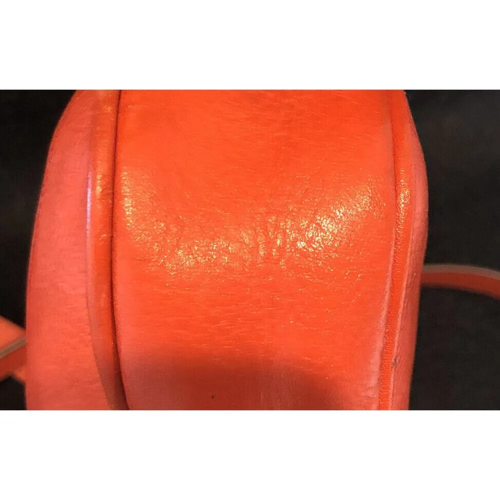 Very Vintage Fossil Crossbody Messenger Bag Purse Bright Coral Pink Orange READ - Image 7