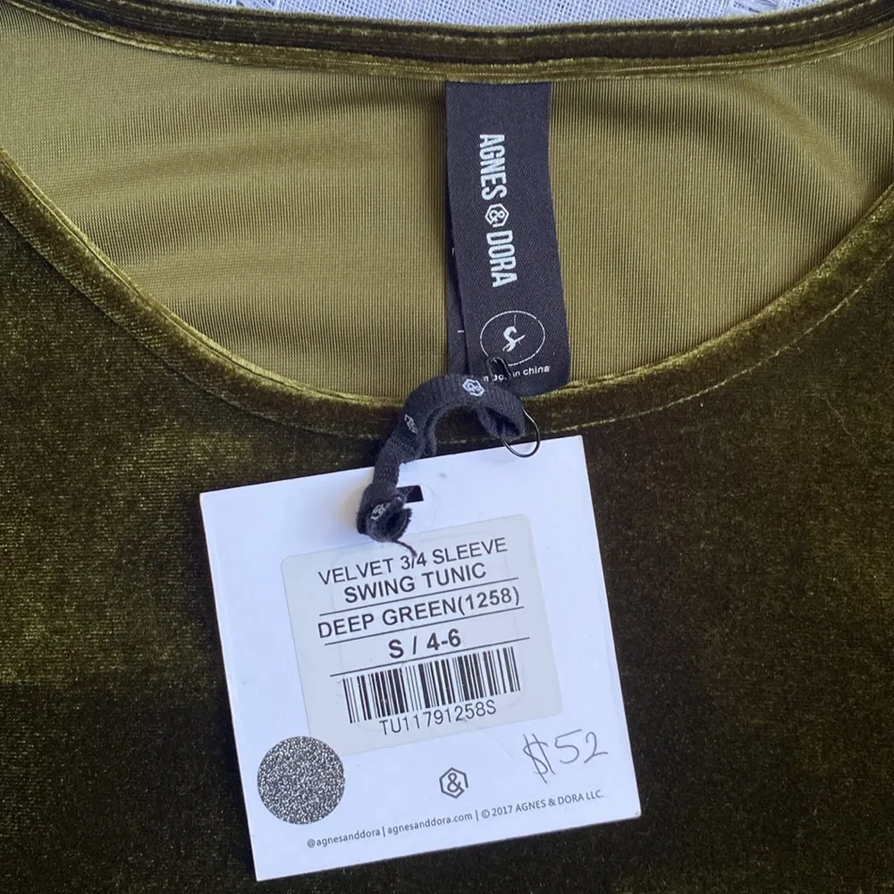 Agnes and Dora NWT Olive Green Velvet Dress - Image 3