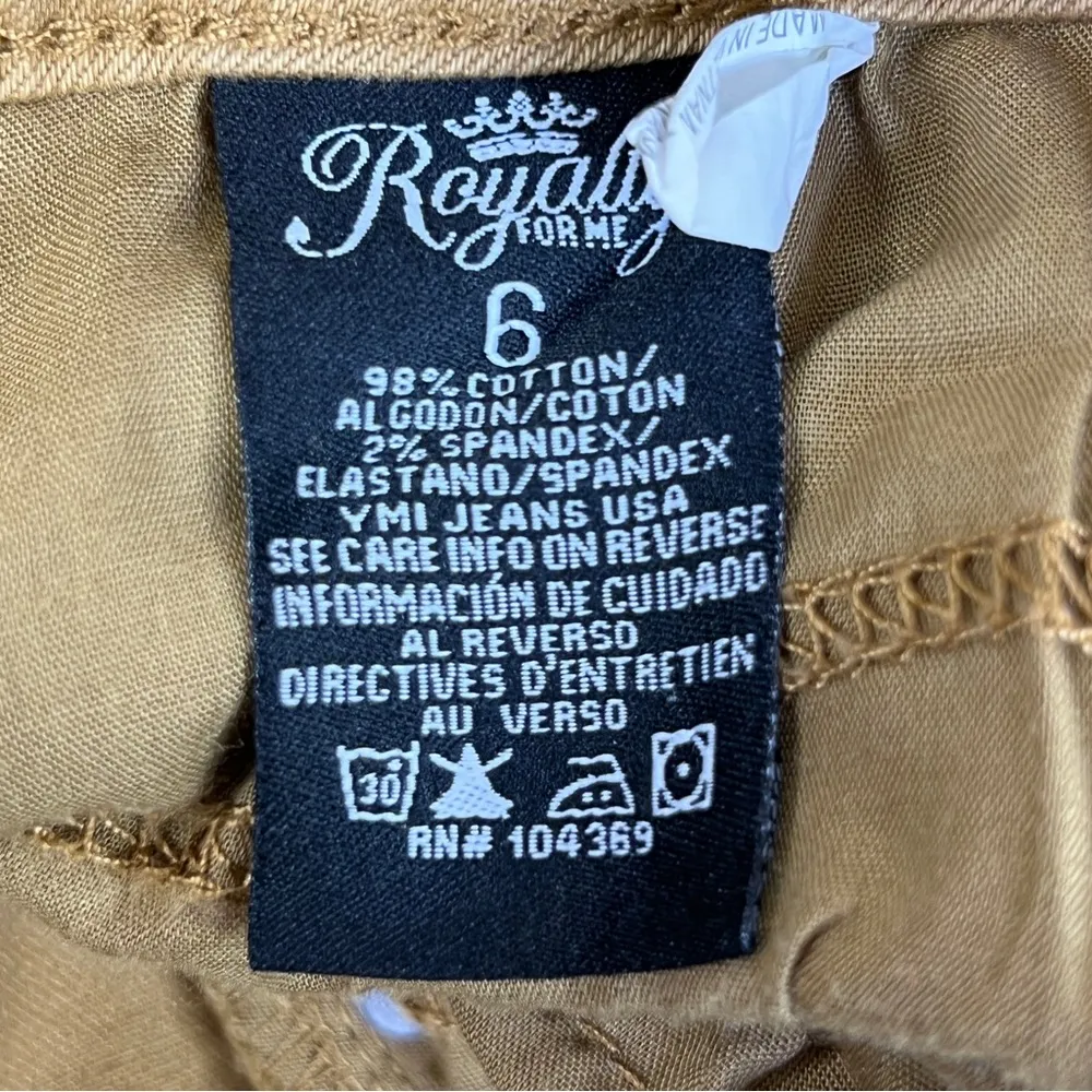 Royalty For Me Mid Rise Size 6 Dark Tan Colored Denim Straight Leg 5 Poc… - Image 12