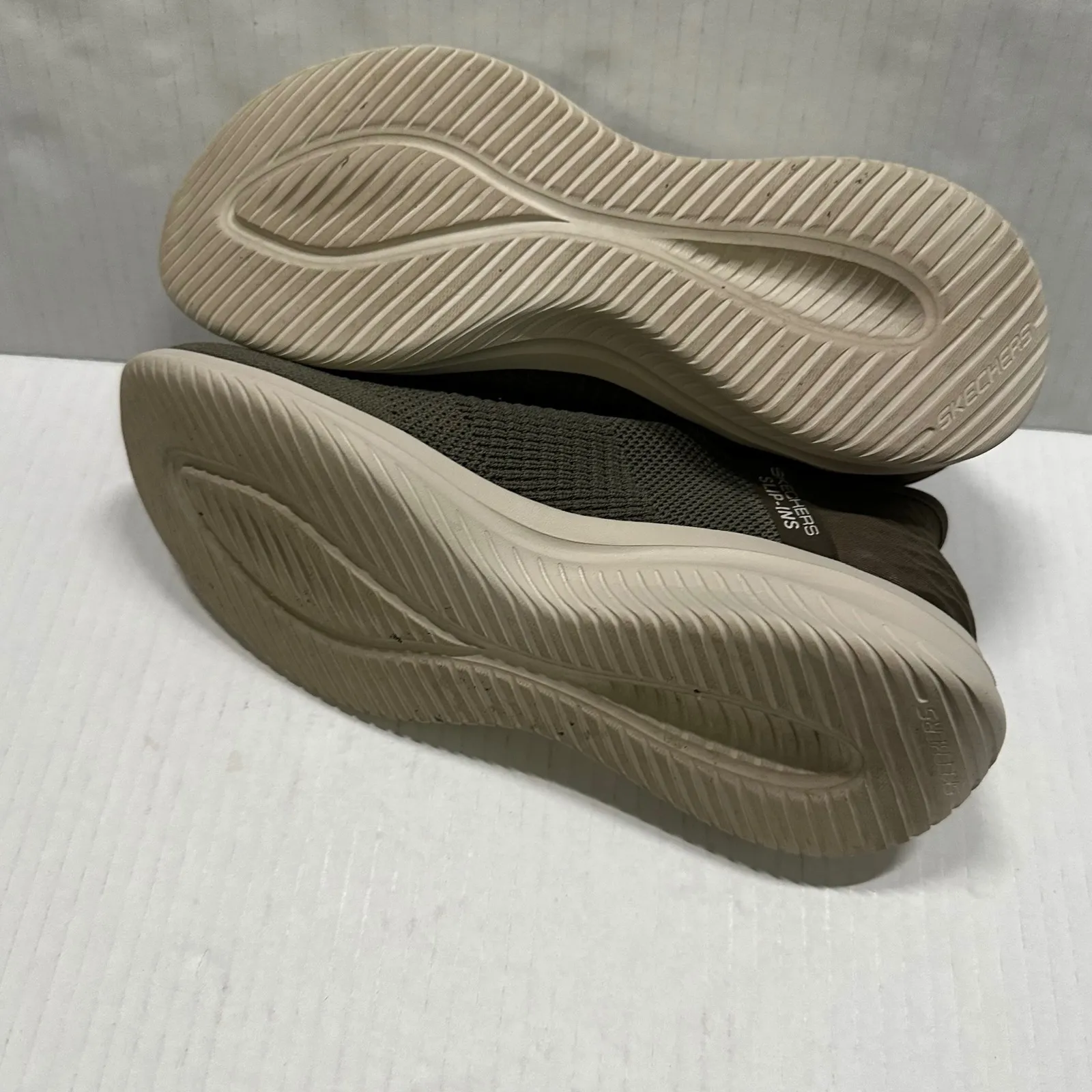 Skechers Hands Free Slip Ins Ultra Flex 3 Womens 6.5 Olive Green Sneakers Shoes - Image 14