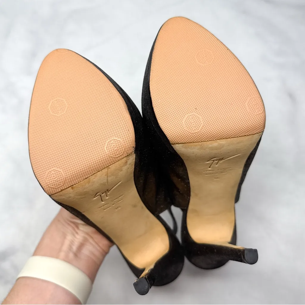 Giuseppe Zanotti Sharon Platform Slingback Sandal Pump Heels Metallic Leather 36 - Image 7