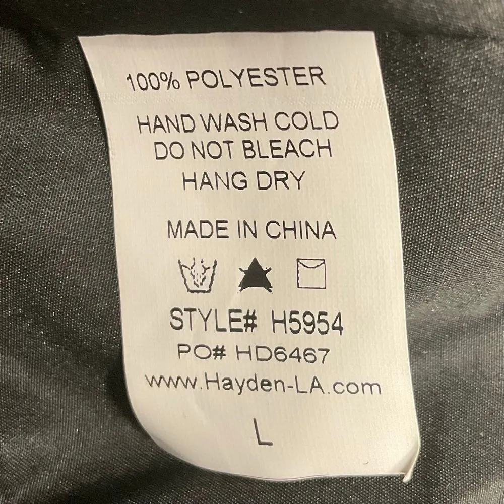 Hayden LA Women's Floral Print Midi Dress Black Yellow Short Sleeve Size L‎ NWT - Image 11