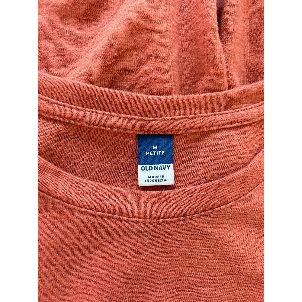 Old Navy Cotton Dress Orange Size Medium Petite - Image 4