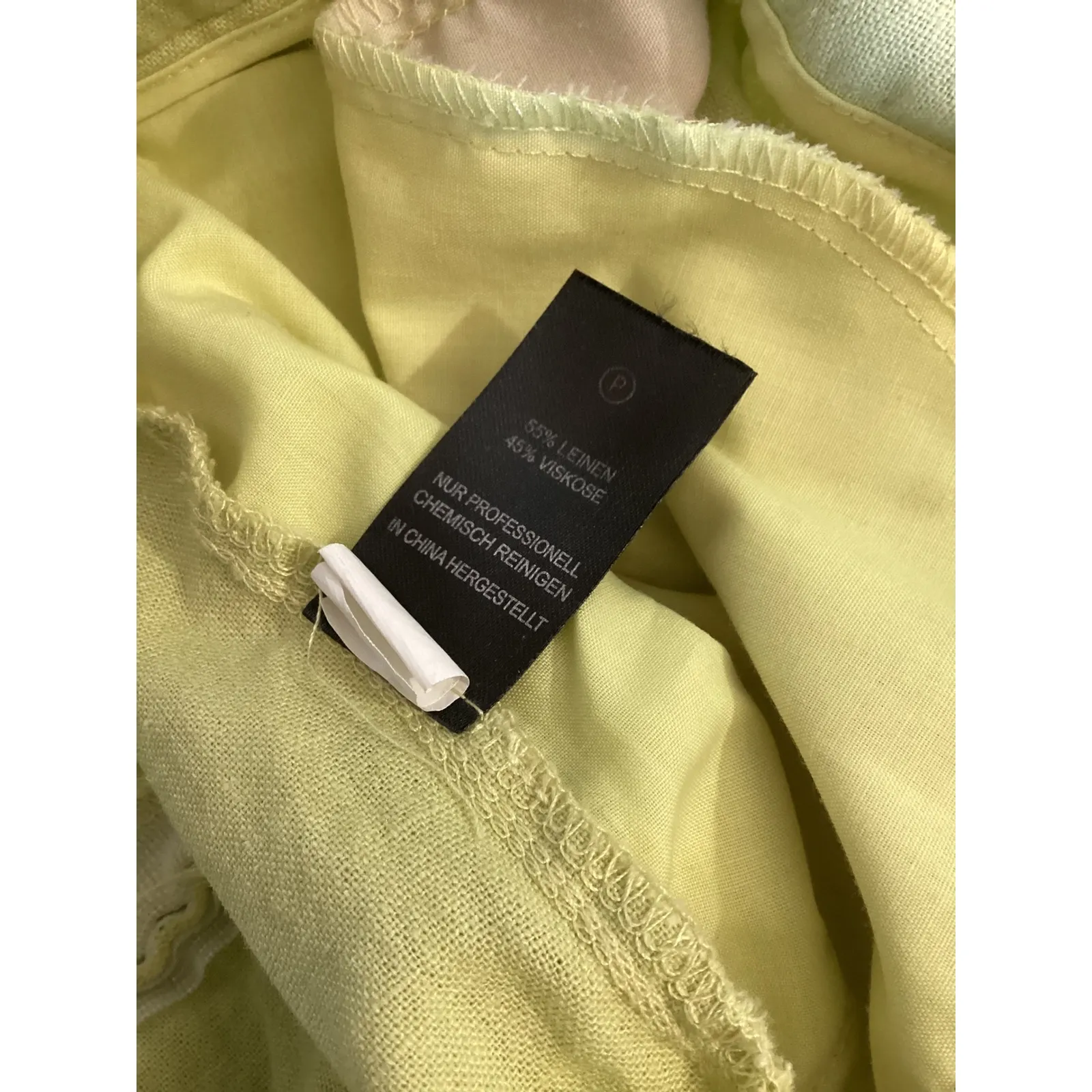 House of Harlow 1960 High Waisted Pleated Linen Blend Pants Lime Green Size 6 Yellow - Image 6