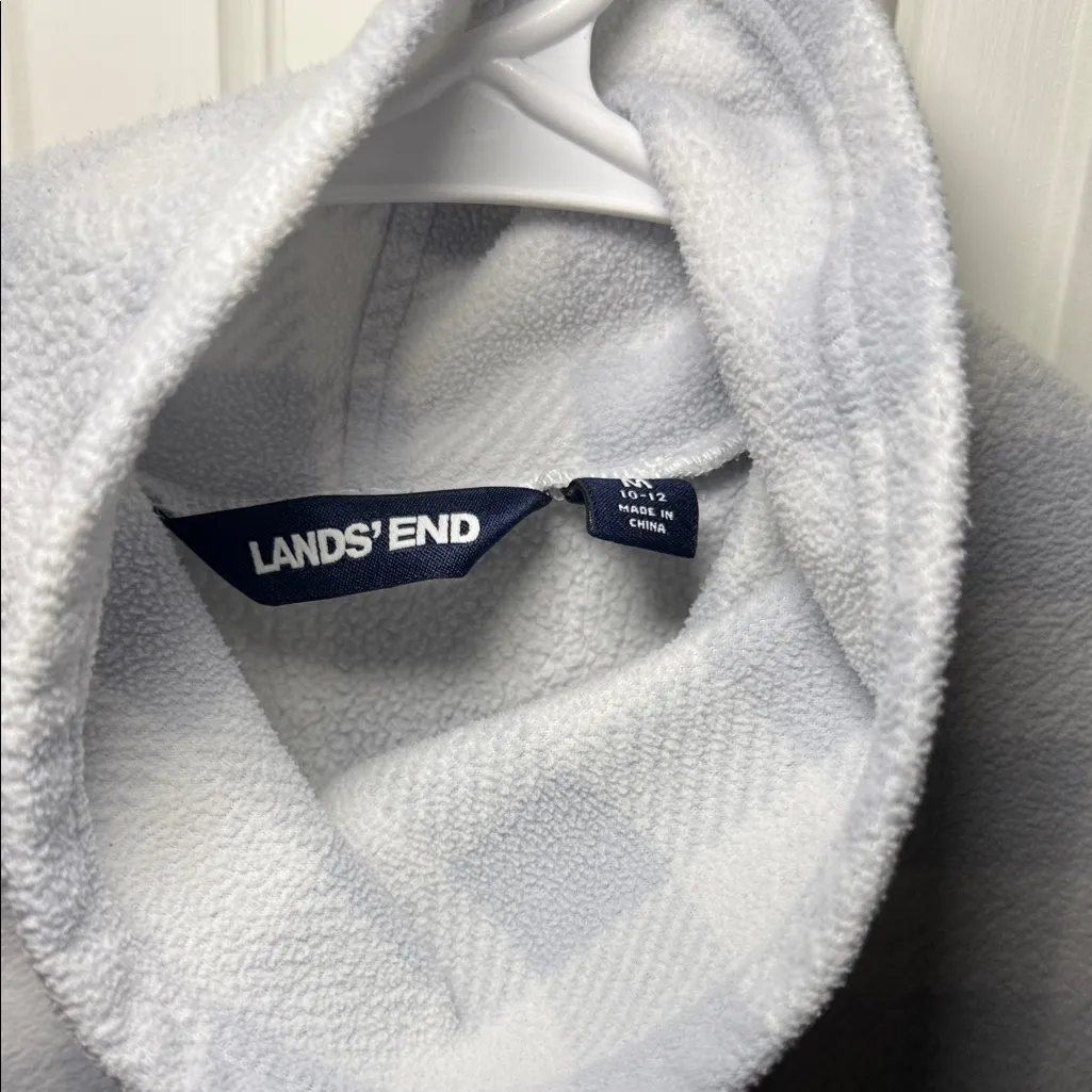 Lands End Women’s Long Sleeve Fleece Gray Size M - Image 2