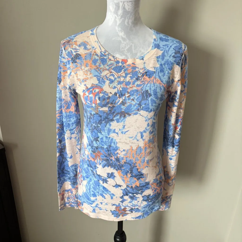 Sundance Whimsy Rose Womens Waffle Weave Colorful Top Long Sleeve Small - Image 2