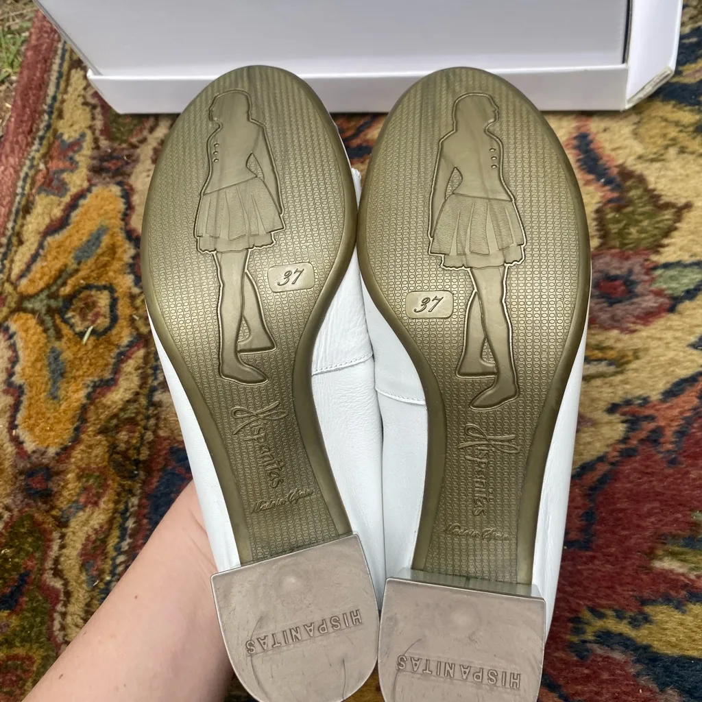 Hispanitas Silver and White White Ballet Block Heels Size 6 - Image 5