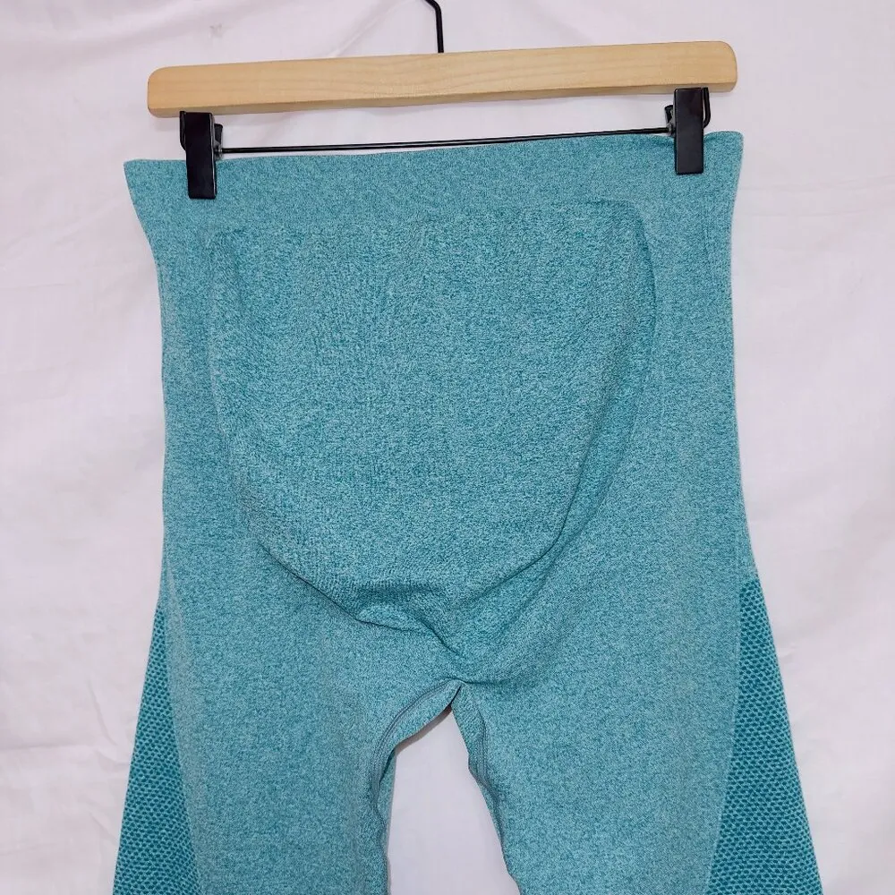 Amazon Branded Blue Full Belly Panel Athletic Seamless Maternity Leggings - Image 2