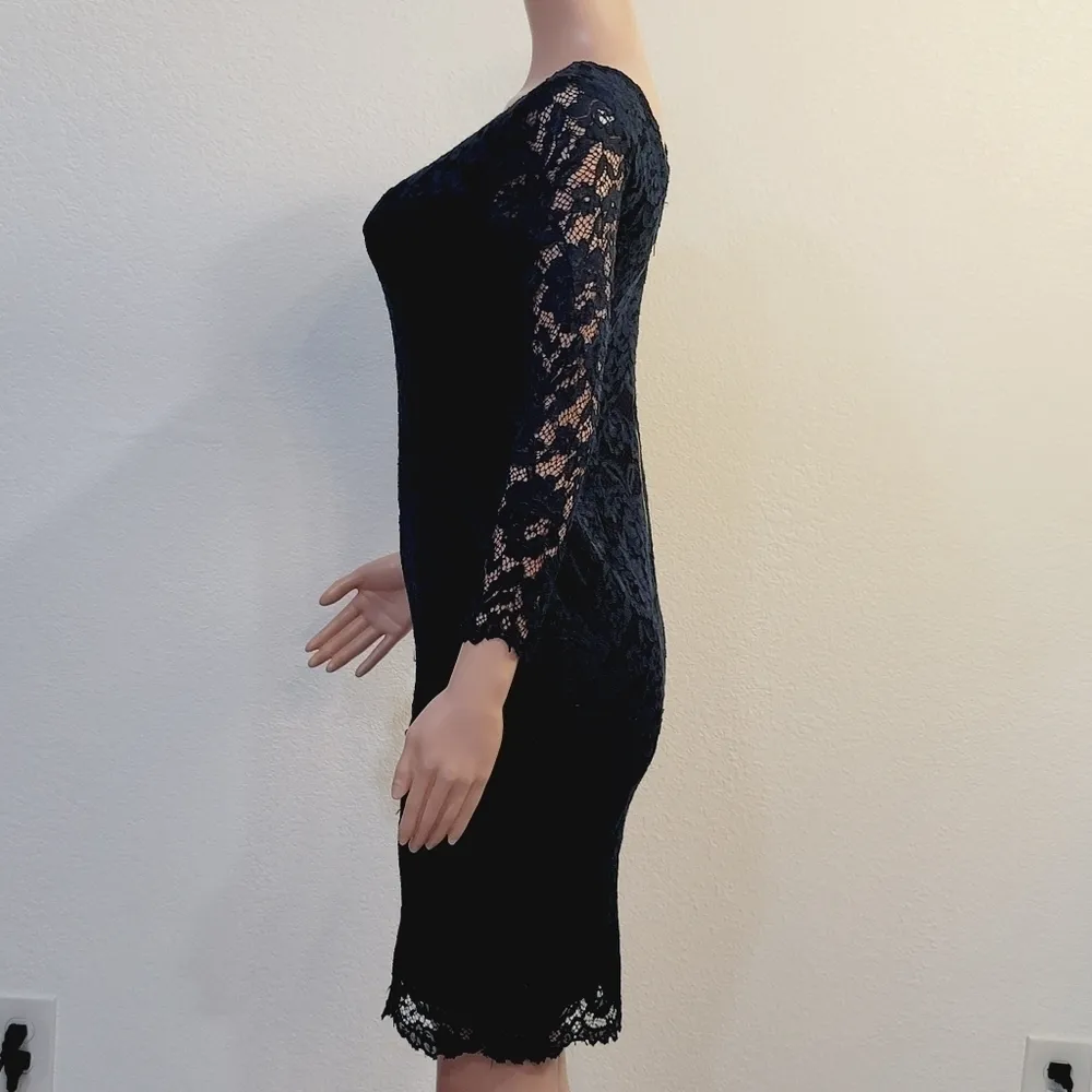 INTERNATIONAL Concepts INC Blue Lace Long Sleeve Mini Dress Women Size: 4 - Image 5