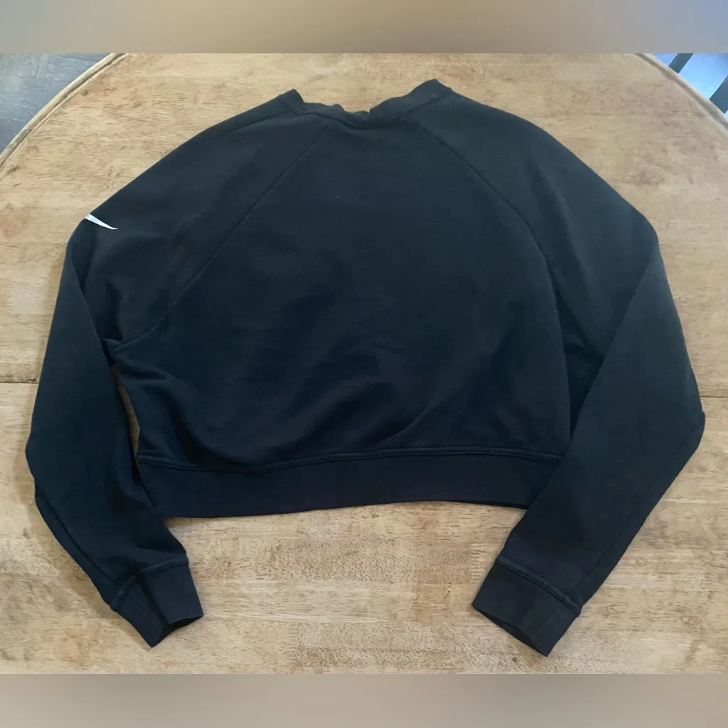 Nike Women’s Sz M Black Crop Long‎ Sleeve Just Do It Training Sweatshirt - Image 6